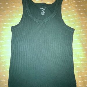 American Eagle Outfitters Black Ribbed Fitted Tank Top